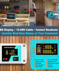 No Sweat 4000 Watt Inverter Pure Sine Wave Converting 12V DC To 110 120V AC showing LED display and remote control functions.
