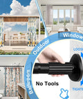 No Drill Tension Curtain Rod Extends 51 To 126 Inches Easy Install For Indoor Or Outdoor Use Rust Resistant 1.26 Inch Diameter Black