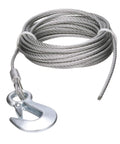 Heavy Duty 3/16 Inch X 25 Ft Steel Winch Cable With Galvanized Safety Hook For Boats And Trailers with snap hook and spiral coil.