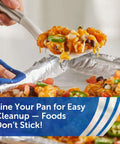 Nonstick Aluminum Foil Roll For Easy Cooking And Mess Free Cleanup Perfect For Covering Casseroles Foil Packet Meals Roasts And Leftovers 130 Sq Ft 12 Inch Wide Heavy Duty Kitchen Saver used for baking nachos.