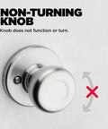 Tylo Dummy Door Knob For Interior Doors Non Turning Single Sided Handle For Closets French Double Doors And Pantry Satin Chrome Finish Push Pull Easy DIY Install, satin chrome dummy knob