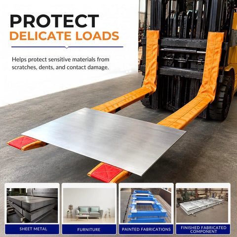 Kickass High Visibility Nylon Forklift Sleeve Delivers Top Shelf Guard For Delicate Loads While Giving A Non Slip Grip And An Easy As Pie Install On Forks Measuring Three To Six Inches Wide