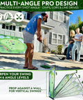 Person using Sticky Golf Chipping Game Set With 6x6 Foot Metal Frame For Backyard Hangout And Indoor Outdoor Practice