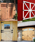 8 Inch T Strap Gate Hinges Heavy Duty For Shed Barn Door Black Tee Hinges For Wooden Fence Yard Gate Wrought Iron Rustproof 2 Pack Durable Weather Resistant Build on barn and shed doors