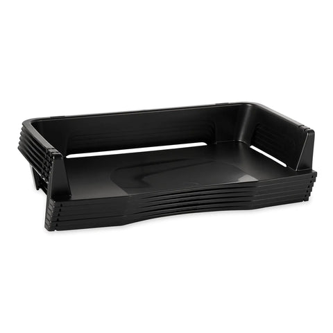 Regeneration Six Tier A4 Letter Tray Organizer Plastic Self Stacking Black Office File Tray For Documents And Folders Eco Friendly