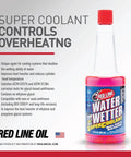 Water Wetter Super Coolant Additive 12 Pack Of 12 Oz Bottles features a pink bottle with a red cap for racing engine cooling.