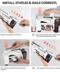 Heavy Duty Cordless Brad Nailer And 2 In 1 Electric Stapler With Fast Charge Battery, step-by-step guide for installing nails and staples.