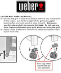 Genesis II Locking Caster Wheels Set For Grill Mobility, 2 Pack, Black, installation instructions detail