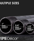 Three Quarter Inch By Ten Inch Black Steel Pipe Four Pack For Diy Rustic Industrial Furniture Projects Pre Cut And Ready To Roll Fits Standard Three Quarter Inch Threaded Black Malleable Iron Fittings shown with size options