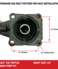 No Fuss Easy Install 3200 PSI 2.8 GPM Horizontal Replacement Pressure Washer Pump Kit with SAE bolt pattern diagram