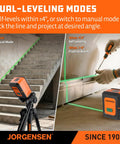 Pro Grade Laser Level With Tripod, 100 Ft Range, Dual Module Self Leveling Cross Line, Vertical And Horizontal Lines, 360 Degree Magnetic Base, Green Laser For Picture Hanging, Tile, Home Renovation, Indoor Projects in use
