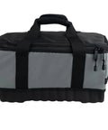 18 Inch FlatTop Weather Resistant Tool Bag With All Terrain Bottom And Weatherproof Front Pocket 12 Interior Pockets Removable Padded Shoulder Strap Gray Assembled In The USA, front view