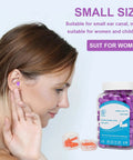 Small Foam Ear Plugs For Tiny Ear Canals, 100 Pairs Ultra Soft Noise Blocking For Sleep, Study, Work, Travel, Purple For Women Teens, Latex Free And PVC Free, Soft Slow Rebound Foam For All Night Comfort shown in purple with packaging
