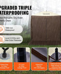 Pop Up Gazebo Screen Tent 6x6 Ft Quick Set Canopy With Mesh Windows Removable Privacy Wind Cloths Mosquito Netting 4 Sides Outdoor Sun Shelter Easy Setup Brown showing waterproof features.