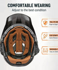 Top view of EMTB Mountain Bike Helmet NTA8776 Certified With Triple Protection, showing interior padding and features, Matte Black Medium.