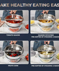 Pro Grade Stainless Steel Food Mill With 3 Milling Discs, Ergonomic Hand Crank, making tomato sauce, mashed potatoes, and jams