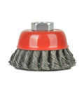 3 Inch Wire Cup Brush Set Four Pack Twisted Knotted Cup Brushes For Grinders With 5 8 11 Threaded Arbor For Angle Grinders Max RPM 12500