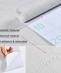 Grasscloth Linen Textured Cream Peel And Stick Wallpaper Roll 24 Inch By 394 Inch For Walls Cabinets Countertops And Fireplace Decor Removable Durable Grassweave Style With Easy Application Scraper Included showing waterproof and self-adhesive features