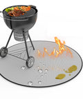 24 Inch Round Fire Pit Mat Four Layer Fireproof Shield For Outdoor Grills And Decks Waterproof Heat Resistant Protector Mat