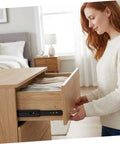 Two Sets Soft Close Bottom Mount Drawer Slides, Heavy Duty Iron Rails, Quiet Smooth Sliding Hardware For Kitchen Cabinets, Dressers, And Furniture, Easy Installation, Durable Metal Drawer Slides Replacement installed on wood dresser drawer