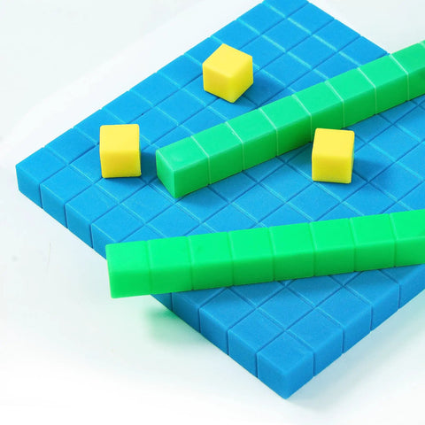 Plastic Base Ten Blocks Set For Hands On Math Learning Place Value Blocks And Counting Cubes For Second Grade Classrooms