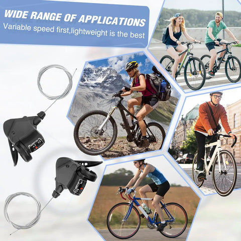Pair 3x8 9 10 Speed Bike Shifters Left And Right Thumb Gear Shifters for cycling applications with ergonomic levers