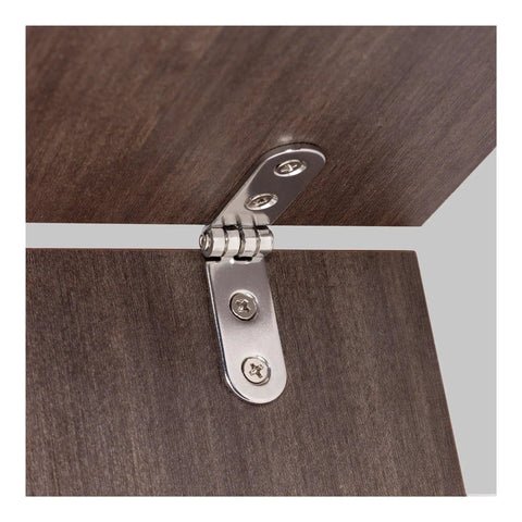 Two Piece 180 Degree Foldable Flap Hinges Screw On With Round Corner For Sewing Machine Cabinet DIY Woodworking Hardware In Black Stainless Steel Finish