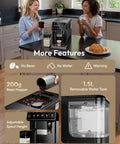 Fully Automatic Espresso Machine With Built In Grinder And One Touch Milk Frother Dishing Out Top Shelf Lattes And Bold Espressos Pure Morning Convenience showcasing features like a removable water tank and bean hopper.