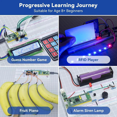 Raspberry Pi Pico W Dope IoT Starter Kit With 450 Plus Components, educational electronics projects displayed.