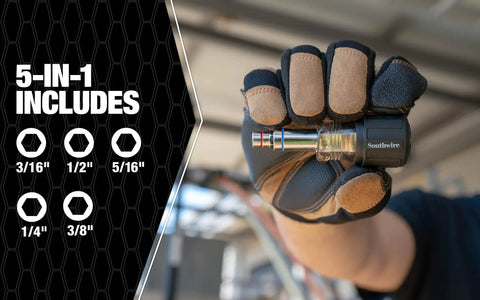 Stubby Nut Driver Kit With 5 In 1 Versatility And Color Coded Ends Chrome Plated Finish Cushioned Grip For Comfort Tri Bit Nut Driver Set For Tight Spaces And Quick Fixes DIY Pro Grade Hand Tool