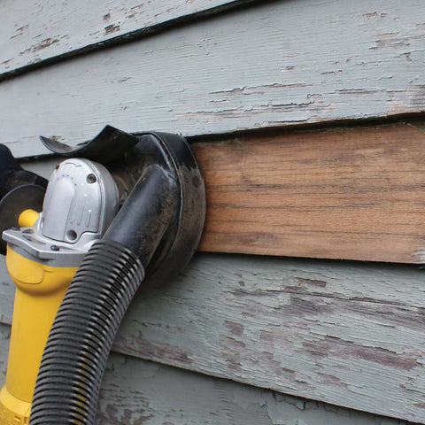 Wood Deck Removal Tool Four And A Half Inch For Fast Coating Prep, scrapes off old deck coatings, sands wood with angle grinder