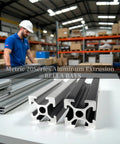 10 Pieces 48 Inch 1220mm 2020 V Slot Aluminum Extrusion Profiles European Standard Anodized Silver For 3D Printer Laser Engraving Machine CNC Workbench DIY Rig Frame Rail Guide on a table in warehouse