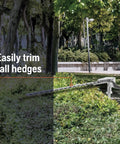 HA322 Hedge Trimmer Blade Attachment, 21 Inch Dual Sided Blade For Gas Trimmers in action pruning tall hedges