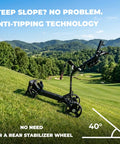 Badass Electric Golf Cart With Smart Follow Tech And Bluetooth Remote Control For Easy Fairway Gliding on a steep slope.