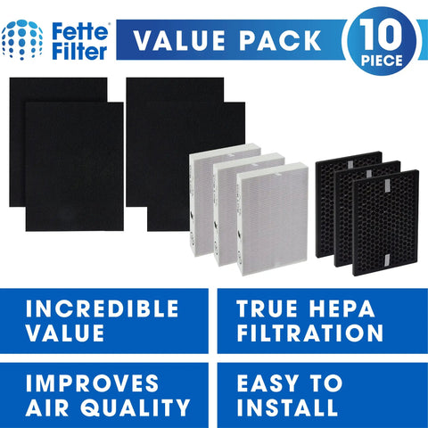 Easy Swap Replacement True HEPA Filter Kit for InSight Air Purifiers with 3 HEPA filters, 3 carbon filters, and 4 pre-filters.