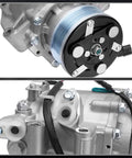 AC Compressor With Clutch Fits 2006 2011 Honda Civic 1.8L Replaces 38800RNAA01 close-up of components and fittings.