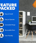 Top Shelf 4X6 Drywall Access Panel for Ceilings and Walls showing features like easy install and removable door.