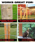 Game Changing Screw In Fence Staples for securing wire mesh in garden, hog panel, and catio projects with 1.5 inch drill drive.
