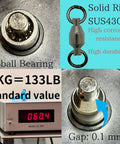 Six Ball Bearing Fishing Swivel With Brass Body And Stainless Rings, Ultra Smooth 360 Rotation, Anti Twist For Saltwater And Freshwater Trolling And Jigging, Heavy Duty 110Lb Test, Size Three close-up