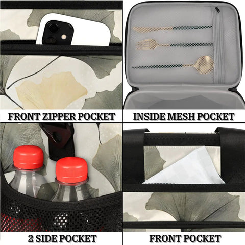 Insulated Picnic Backpack Lunch Bag For On The Go Keeps Food Fresh Large 12 Inch By 9 Inch By 10 Inch with pockets and compartments