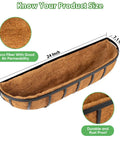 4 Pack 24 Inch Railing Planter Window Box With Coconut Coir Liner No Fuss Easy Install Metal Fence Hanging Flower Baskets