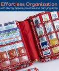 Open view of KeepGoing large kids' first aid kit, red zippered case with bandages and supplies, 270 pieces