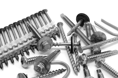 No Nonsense Heavy Duty Workhorse Self Drilling Hex Washer Head Screws With Sharp Number Three Drill Points Tapping Threads And Indented Heads Box Of One Hundred Bullet Proof Stainless Steel Fasteners