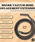 Replacement Vacuum Hose Extension For Upright And Stick Vacuums With A Long 10 Foot Reach And One And One Eighth Inch Adapter