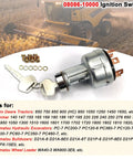 Ignition Switch With 2 Keys For Tractor Folks, Direct Replacement 08086-10000 08086-20000 22B-06-11910 shown with compatibility list
