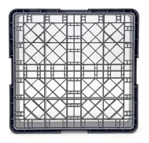 Built Tough Commercial Glass Cup Rack With Sixteen Compartments Dishwasher Safe Design Heavy Duty Storage For Busy Restaurants No Sweat Kitchen Organization In Gray, top view showing compartments.