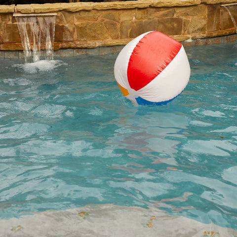 Inflatable Beach Ball For Pool Parties And Beach Day Fun, Colorful Classic Printed Design, 24 Inch Medium Size in pool
