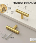 Hot Brushed Gold Cabinet Knobs Set 50 Pack Stainless Steel Drawer Pull Handles dimensions with coins and screws shown