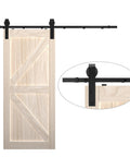Six Point Six Foot Sliding Barn Door Hardware Kit With Five Track System For Doors From Thirty Five To Forty Inches Wide.
