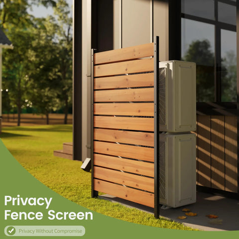 Wood Privacy Screen For Outdoors No Dig Garden Fence Hide Trash Cans And Air Conditioner Units near patio decor.
